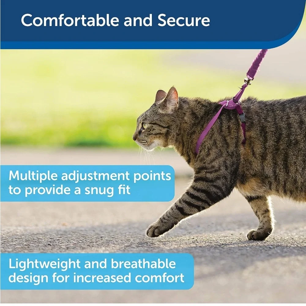 [PetSafe] Cat Harness and Bungee Leash, Medium, Dusty Rose/Burgundy